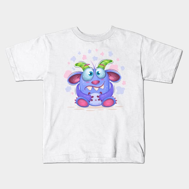 Cute Horned monster. Kids T-Shirt by AndreKENO